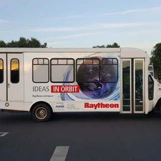 raytheon shuttle vehicle wrap avery digital print installation el segundo image360 uv lamination bus.jpg