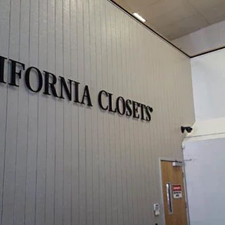 California Closets CA Dimensional Wall Graphics Stud Mount MedEx MDF Sign Installation Silver Viny
