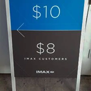 Imprint Imax digital print sidewalk sign aframe a frame parking double sided